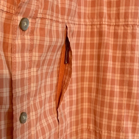 Van Huesen Orange Plaid Casual Button Down Shirt, [Sz XXL 18-18.5] **FLAW NOTED* - Picture 4 of 10
